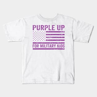 Purple Up For Military Kids v Kids T-Shirt